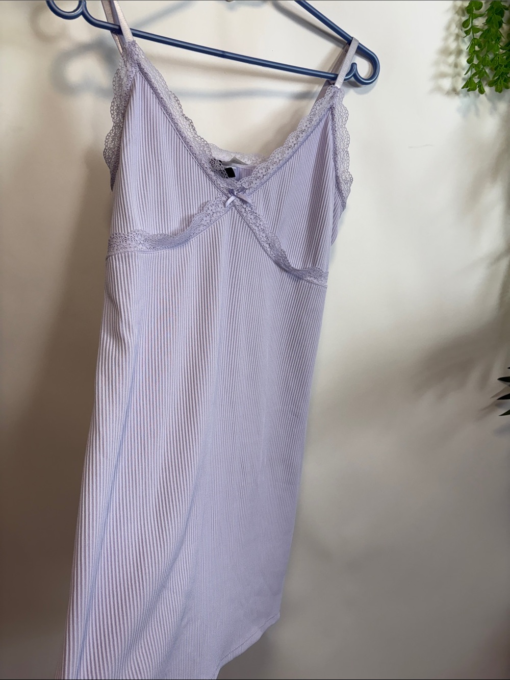 Divided Lavender Ribbed Lace-Trim Slip - Picture 10 of 10